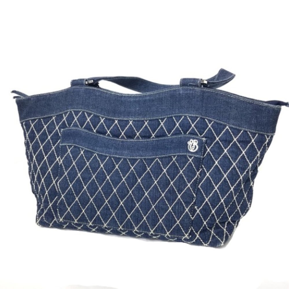 Vera Bradley Quilted Blue Denim Shoulder Bag - Picture 2 of 8